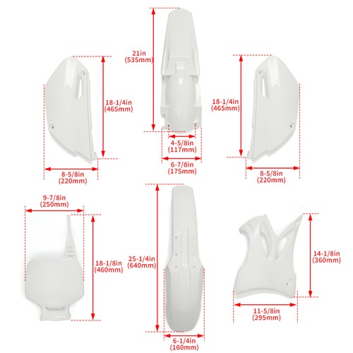 DURAFORCE Complete Plastics Kit White Fender Body Cover Fairing For Yamaha YZ85 2002-2014