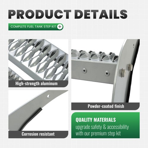 DURAFORCE 26" Fuel Tank Step For Peterbilt 389 All Models Silvery Non-Slip Fuel Tank Stair