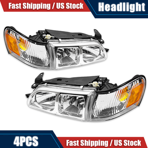 DURAFORCE JDM Chrome Headlights Turn Signal Corner Lights for 1993-1997 for Toyota Corolla