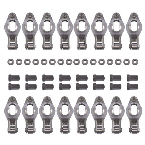 DURAFORCE Steel Roller Tip Rocker Arms Set for Small Block Chevy 350 1.5 Ratio 3/8" Stud