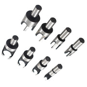 DURAFORCE 8X Carbon Steel Wood Plug Hole Cutter Dowel Maker Cutting Shank Drill Bit Set