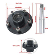 DURAFORCE 2 Pack 5-lug 5'' wheel hub kits & 8.25-inch round #84 Spindles -7 Pieces/set