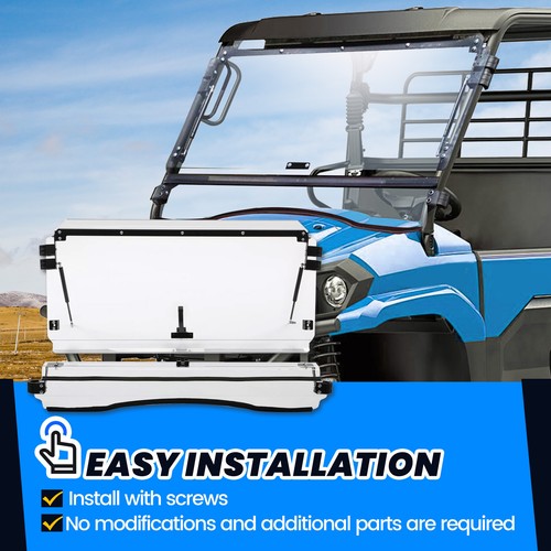 For 2019-2025 Kawasaki Mule Pro MX Front Flip Windshield Scratch Resistant