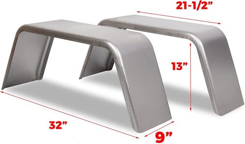Pair Of Square Single Axle Trailer Fenders For 14 15 16 Inch Wheels For Cargo