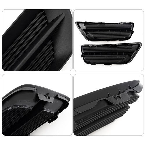 DURAFORCE Pair Front Bumper Fog Light Black Grille Covers For 2013-2015 Honda Accord Sedan