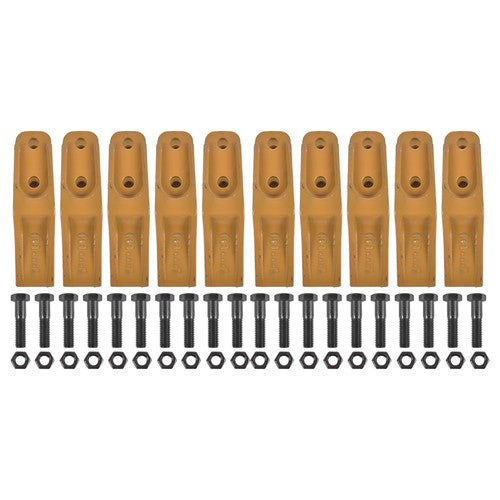 DURAFORCE 6684447 Trenching Bucket Teeth 10PK with Bolts and Nuts 20PK for 5/8" Bucket Lip