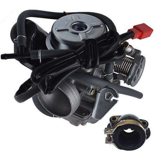 DURAFORCE Go Kart Carburetor & Intake Manifold Boot For Yerf Dog Spiderbox GX150 GY6 150cc