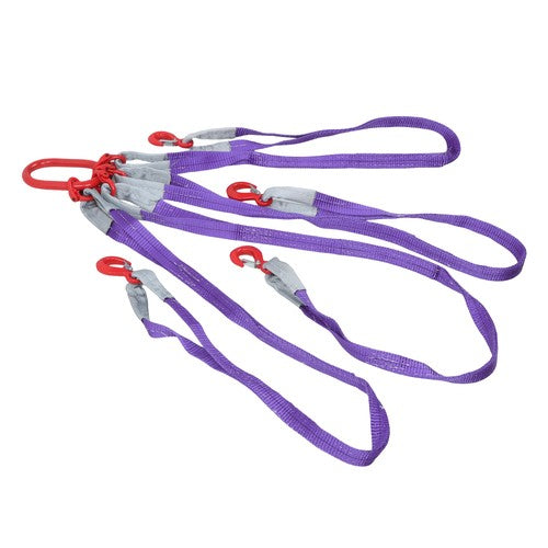 DURAFORCE 6600LBS Capacity 5FT Lifting Slings with G80 4 Legs Grab Hook and Adjuster