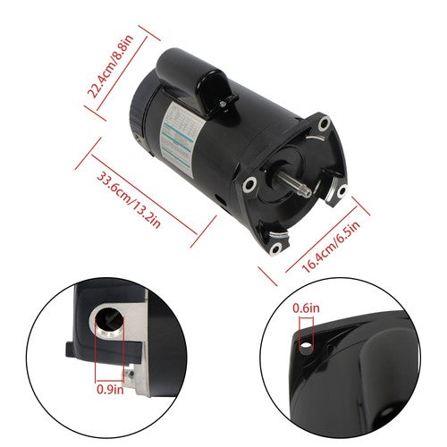 DURAFORCE B2848 1 HP Square Flange Swimming Pool Water Pump Motor 3450 RPM, 1 Speed
