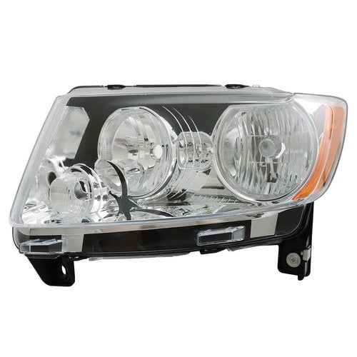DURAFORCE Halogen Clear Pair Chrome For Jeep Grand Cherokee 11-13 Compass 11-17 Headlights