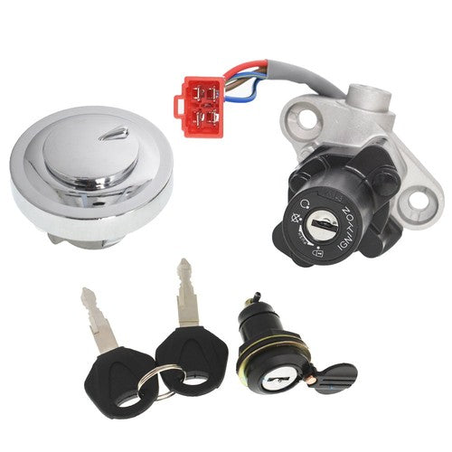 DURAFORCE For Yamaha V-STAR 650 1100 1999-2016 Ignition Switch Fuel Cap Seat Lock Keys