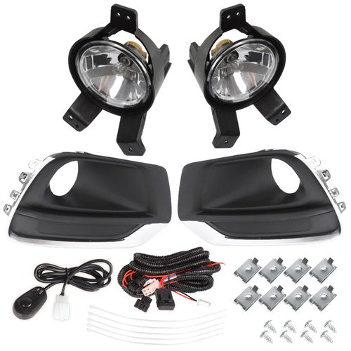 DURAFORCE For Chevy Trax 2017-2018 Pair of Front Fog Lights Lamps w/Wiring+Switch Kits
