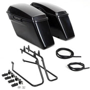 DURAFORCE For Harley Softail Fatboy Hard Saddlebag Saddle Bags Black Conversion Brackets