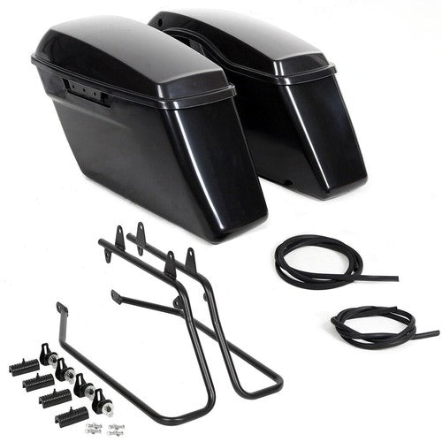 DURAFORCE For Harley Softail Fatboy Hard Saddlebag Saddle Bags Black Conversion Brackets