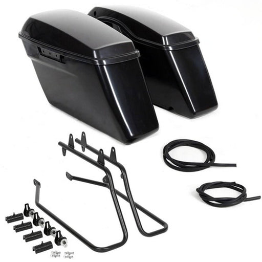 DURAFORCE For Harley Softail Fatboy Hard Saddlebag Saddle Bags Black Conversion Brackets