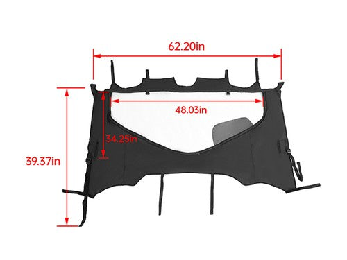 For Honda Pioneer 1000 1000 5 2016 2025 Vent Soft Rear Window Windshield Soft