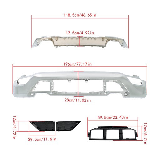 DURAFORCE New For Ford F-150 2021-2023 Front Bumper Face Bar 6-piece Kit W/o Sensor Holes