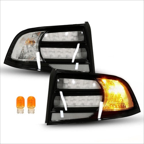 Rear Tail Light Black Housing Clear Lens Halogen LH RH For Acura TL 2004 2008