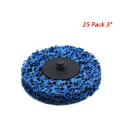 DURAFORCE 3 Inch Quick ChangeEasy Strip & Clean Discs For Paint Rust 25 Pack