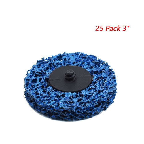 DURAFORCE 3 Inch Quick ChangeEasy Strip & Clean Discs For Paint Rust 25 Pack