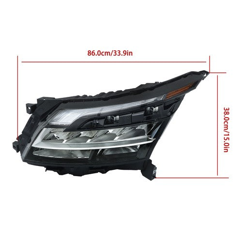 DURAFORCE LED+Halogen For Nissan Pathfinder 22-23 Chrome Housing Headlight Turn Signal LH