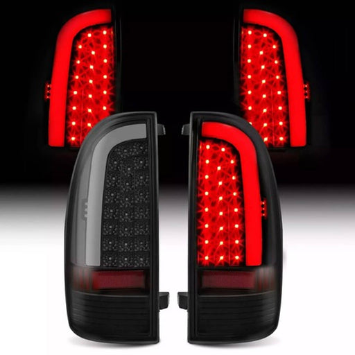 DURAFORCE For Black Smoked 2005-2015 Toyota Tacoma LED Tube Tail Lights Brake Lamps 05-15