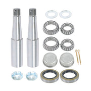 DURAFORCE 2 Pack 5-lug 5'' wheel hub kits & 8.25-inch round #84 Spindles -7 Pieces/set