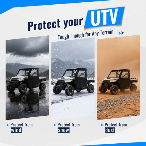 UTV Frame Cab Enclosure Soft Doors for Polaris Ranger 1000 XP 1000 2017-24