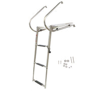 DURAFORCE USA 3-step Stainless Steel Ship Ladder With Platform Marine With Telescoping