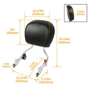DURAFORCE For 09-26 Harley Davidson Touring Road Street Glide Passenger Sissy Bar Backrest