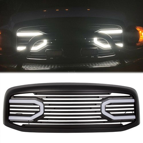 DURAFORCE Front Hood Black Grille Shell Light for Dodge RAM 2500 3500 1500 2006-2009