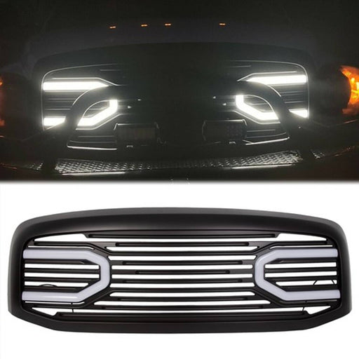 DURAFORCE Front Hood Black Grille Shell Light for Dodge RAM 2500 3500 1500 2006-2009