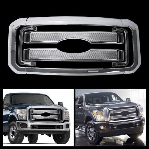 For 2011 2016 Ford F250 F350 Super Duty Chrome Grille Grill Full Overlay Cover