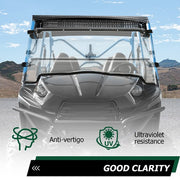 DURAFORCE 2-in-1 Folding Windshield Windscreen For Kawasaki Teryx 4 800/800/4 750 12-15