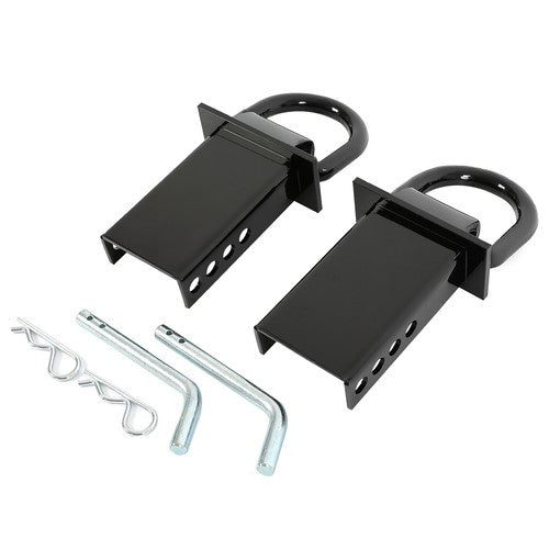 DURAFORCE Black 2Pk Adjustable Trailer Stake Pocket D-Ring Heavy Duty Load Limit 5400lbs