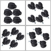 DURAFORCE 5-piece set 2" Office Chair Rubber Caster Swivel Wheels Black, 360° steering