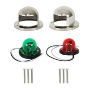 DURAFORCE Pair of Marine Yacht Pontoons Stainless Steel LED Bow Navigation Lights 12V
