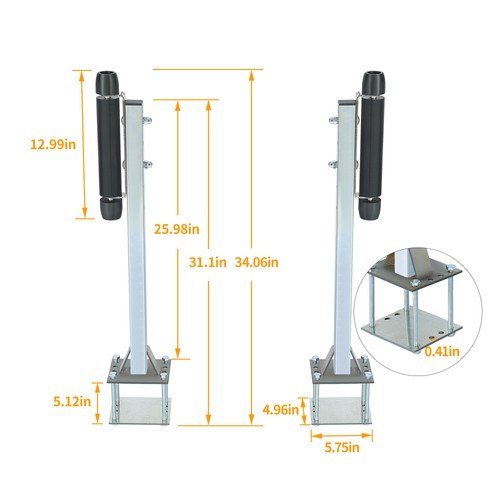 Pair Steel Boat Trailer Pontoon Roller Guide On Zinc Plated for Sailboat Trailer
