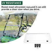 DURAFORCE Fold Down Clear Golf Cart Windshield Windscreen For 2000.5-Up Club Car DS