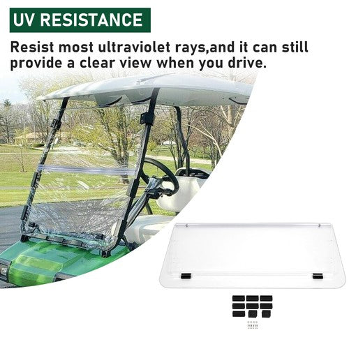 DURAFORCE Fold Down Clear Golf Cart Windshield Windscreen For 2000.5-Up Club Car DS