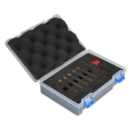 DURAFORCE 5Pack 3/8" Indexable Carbide Turning Inserts Holder Set for Machining Lathes