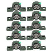 DURAFORCE 10 × UCP206-20 Pillow Block Bearing 1-1/4" Bore 2 Bolt Self-Aligning Solid Base