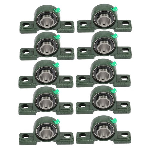 DURAFORCE 10 × UCP206-20 Pillow Block Bearing 1-1/4" Bore 2 Bolt Self-Aligning Solid Base