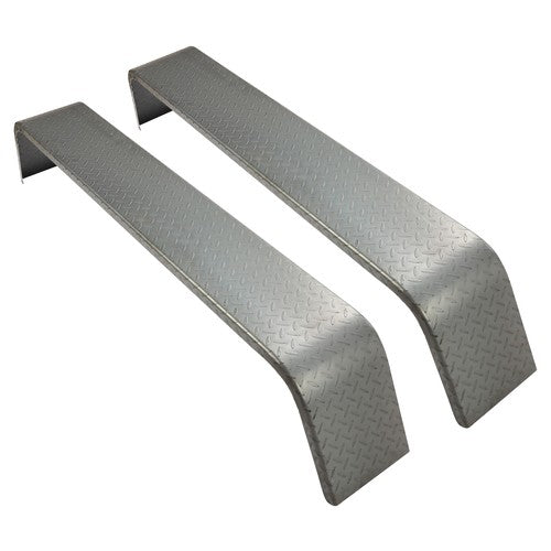 2 PCS Steel Diamond Tread Plate Tandem Axle Trailer Fenders 10 1-4x72 7-8x13