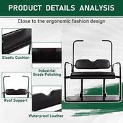 DURAFORCE For 1995-up EZGO TXT Rear Back Seat Kit with Fold Down Pad Black Cushions