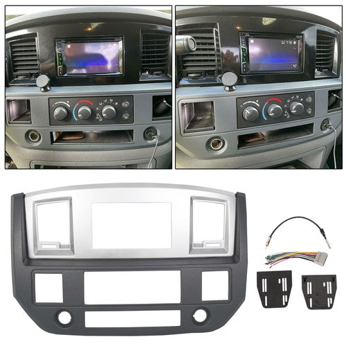 DURAFORCE Radio Double Din Dash Install Bezel Kit for Dodge Ram 1500 2500 3500 2006 2009