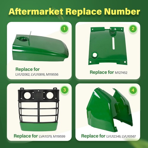 DURAFORCE Front Grille/Hood/Fuel Door Kit/Cowl LH/RH Cover For John Deere 4200 4300 4400