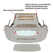 DURAFORCE For 05-14 Ford Mustang Convertible Soft Top & Heated Glass Window Sailcloth Tan