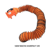 DURAFORCE Steel Portable Blower 180W 900CFM 3450RPM 8 Inch 33ft Ducting Orange