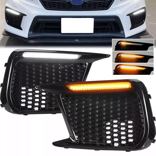 DURAFORCE For 2018-up Subaru WRX STI Sequential/Switchback LED DRL Fog Light Bezels LH&RH